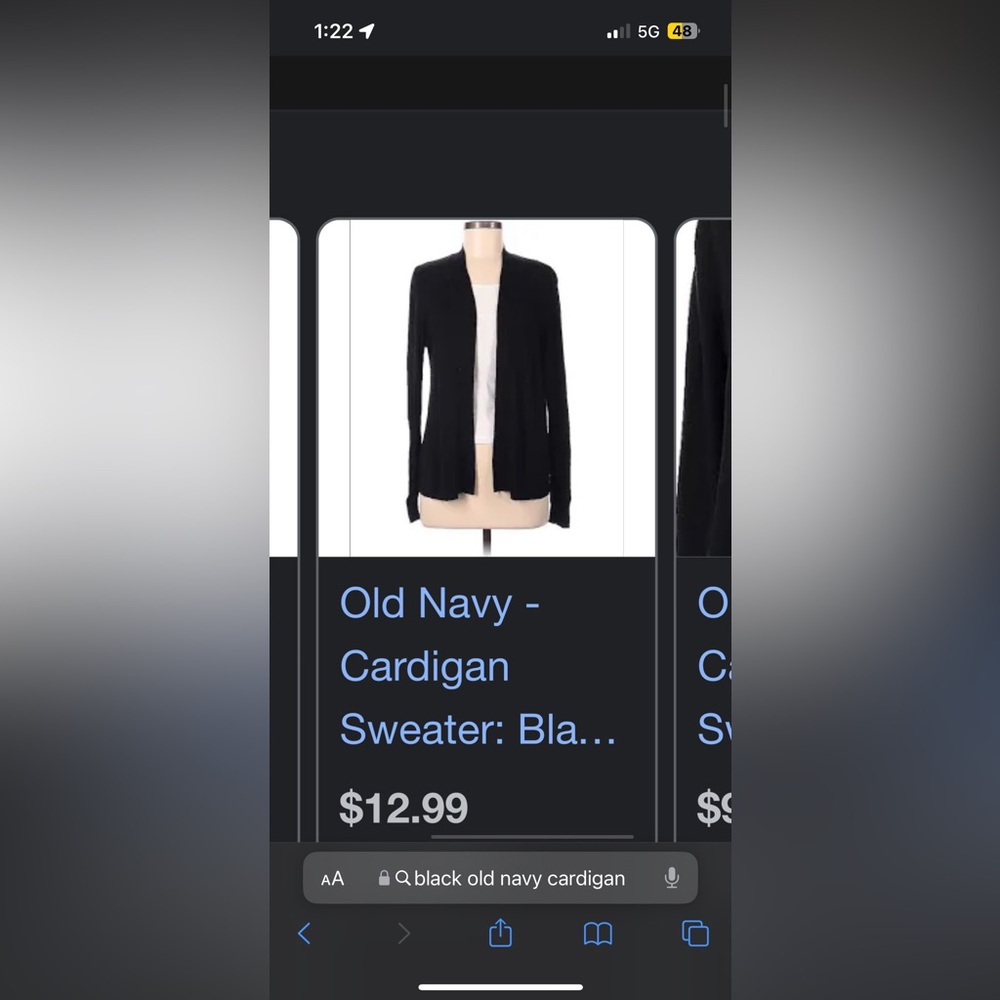 Black old navy cardigan